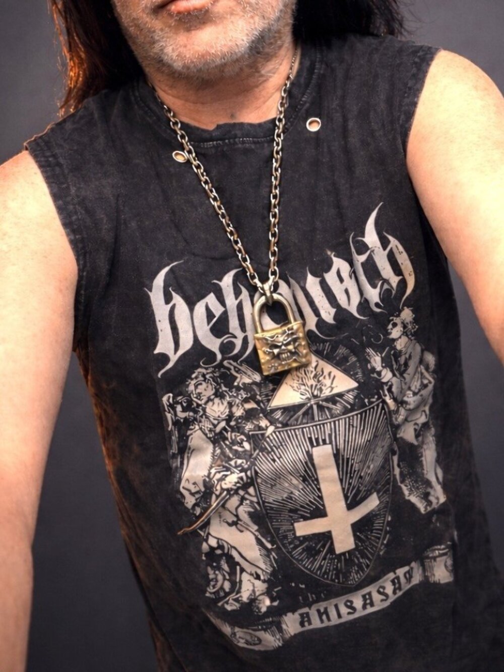 Behemoth Distressed Muscle T Shirt HEAVY METAL Death Metal POLAND Medium